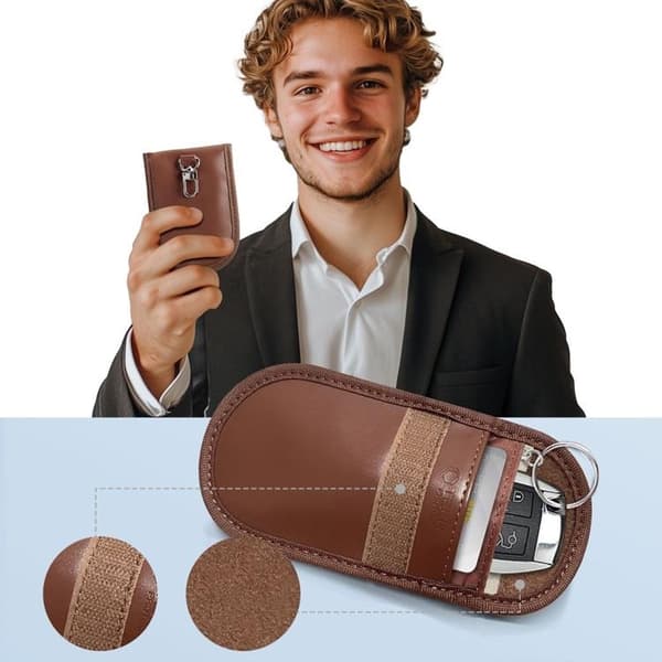 Tech-Protect Nyckellös RFID Signal Blocker Faraday Skal - Brun