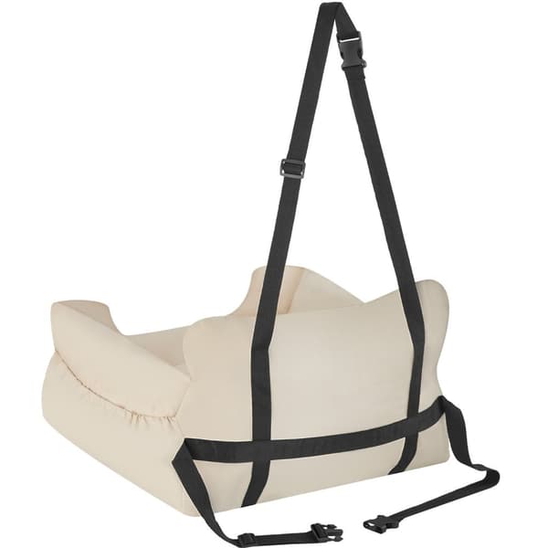 Bilsæde hund Milow, polstret, med sikkerhedsline - beige