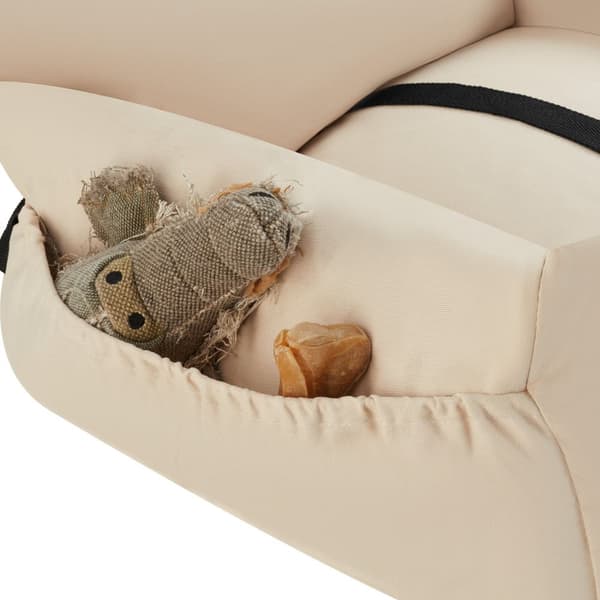 Bilsæde hund Milow, polstret, med sikkerhedsline - beige