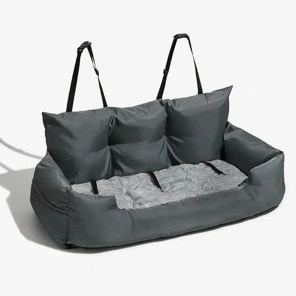 Hundbärarbilstol, Andningsbar Design, Rymlig för Medelstora Raser,Mörkgrå, 100X42X37cm