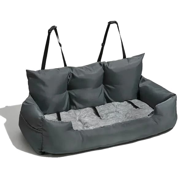 Hundbärarbilstol, Andningsbar Design, Rymlig för Medelstora Raser,Mörkgrå, 100X42X37cm