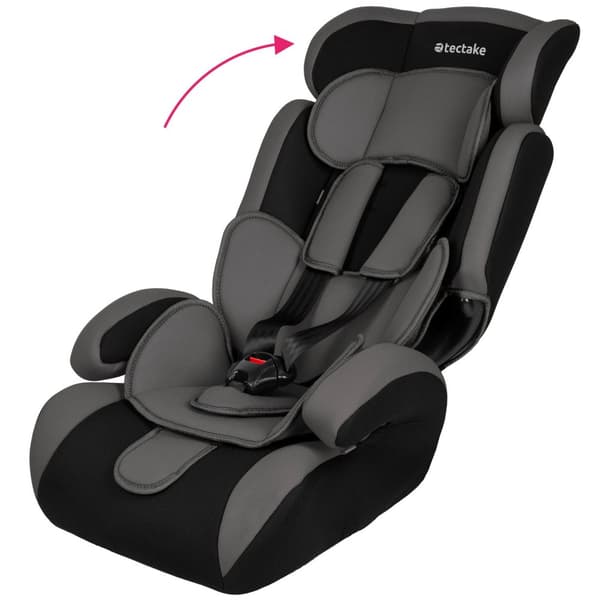 Autostol 9-36kg inkl. ekstra polstring - sort/grå