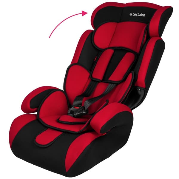 Autostol 9-36kg inkl. ekstra polstring - sort/rød