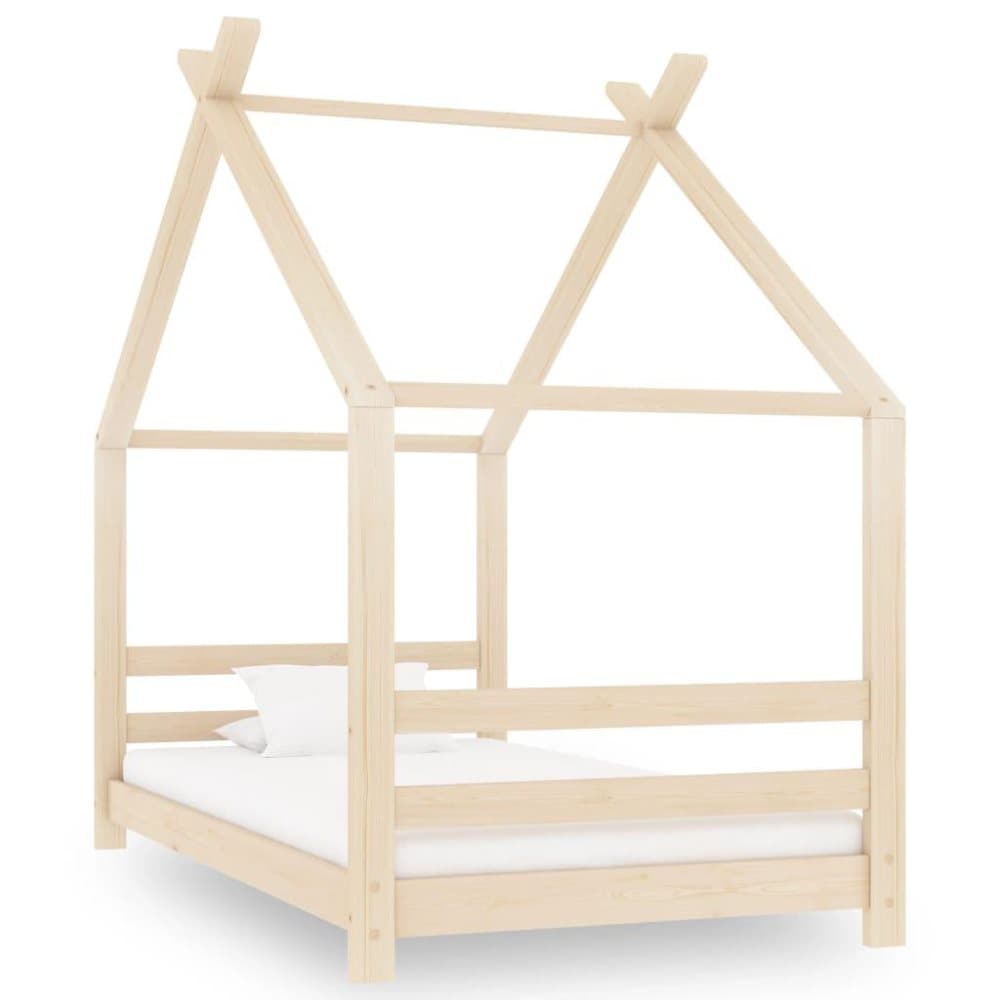 vidaXL Sengeramme for barn heltre furu 80x160 cm
