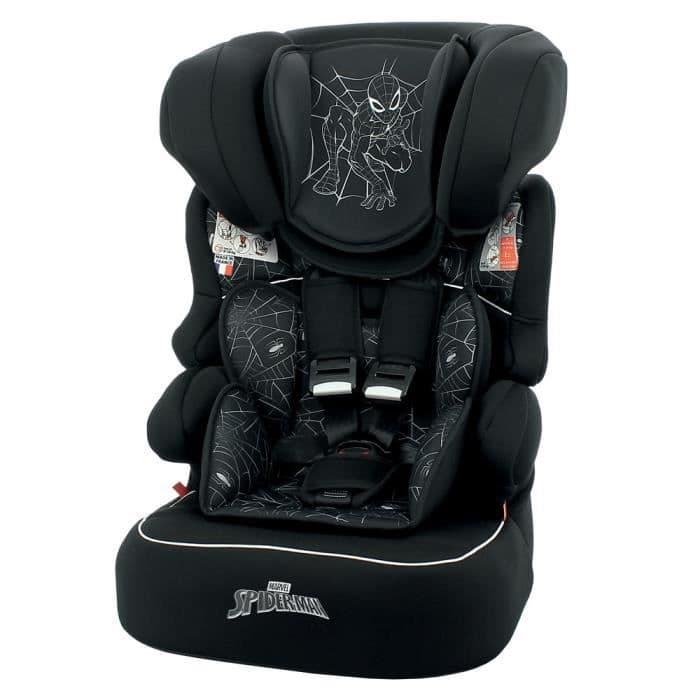 MARVEL Selkänoja Booster-valjasryhmällä 1/2/3 - 9-36 kg - Spiderman Black