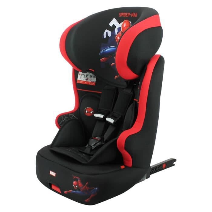 MARVEL Rygforstærker med sele Racer Isofix Group 1/2/3 - 9 til 36 kg - Spiderman Black