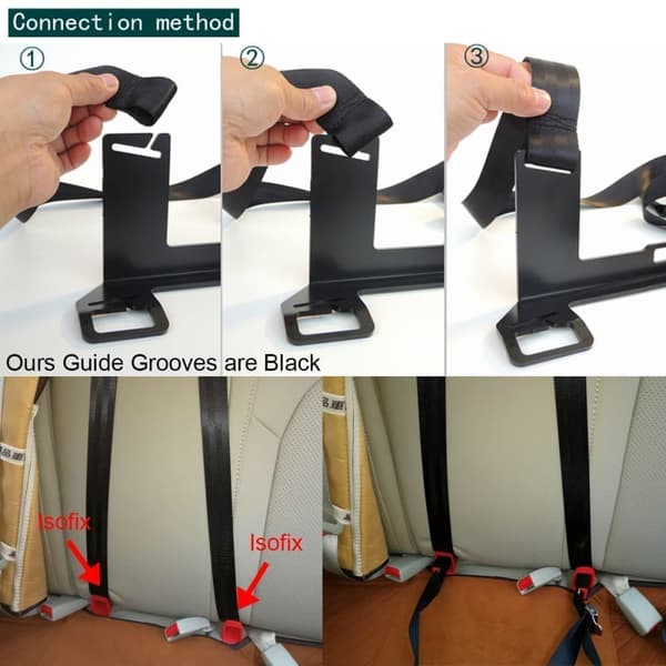 Universal stål ISOFIX-kopplingsfäste Bilsäkerhetsstolsfäste & fast bandbälte