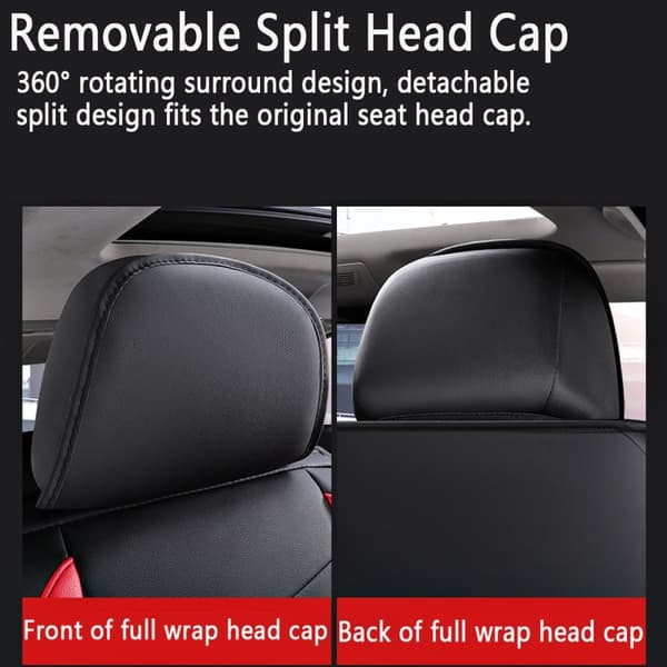 Universal 5-Seat Car Seat Cover Deluxe Faux læder komplet sæt sædebetræk bil sæt, sort