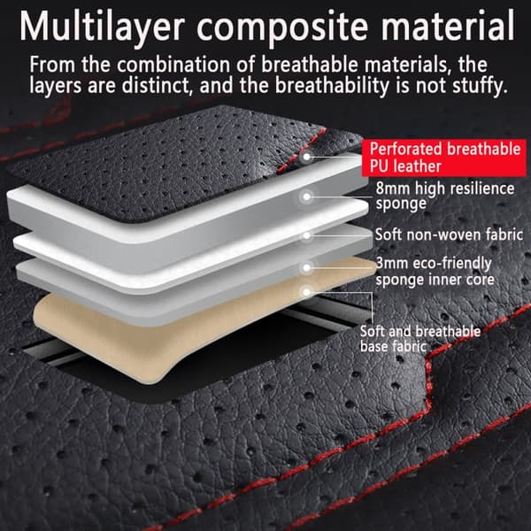 Universal 5-Seat Car Seat Cover Deluxe Faux læder komplet sæt sædebetræk bil sæt, sort