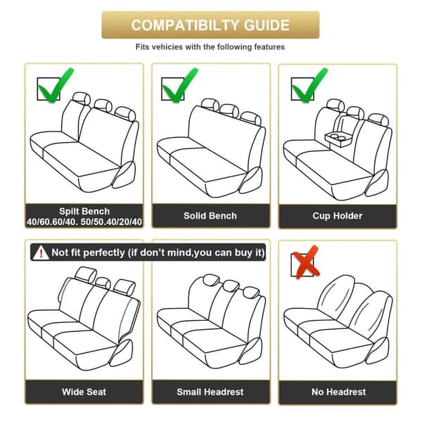 Universal 5-Seat Car Seat Cover Deluxe Faux læder komplet sæt sædebetræk bil sæt, sort