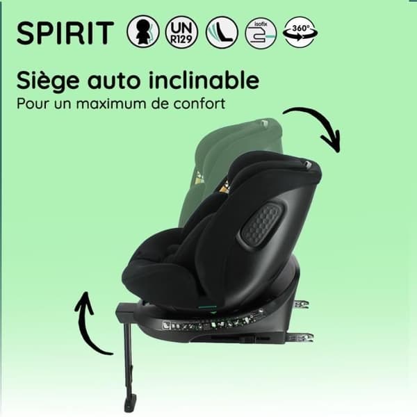 Isofix bilbarnstol NANIA SPIRIT 40-150 cm R129 0 till 10 år Bakåtvänd 40-105 cm Justerbart nackstöd Liggande Svängbar Svart