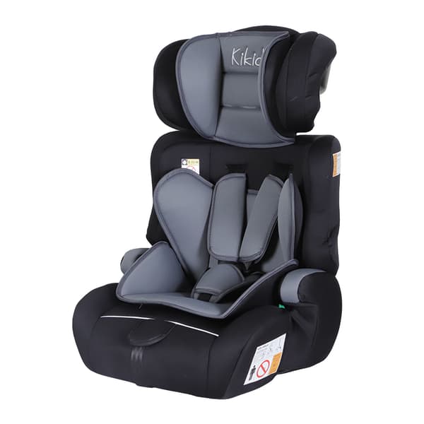 Kikid Turvaistuin Basic 76-150cm R129, musta-harmaa