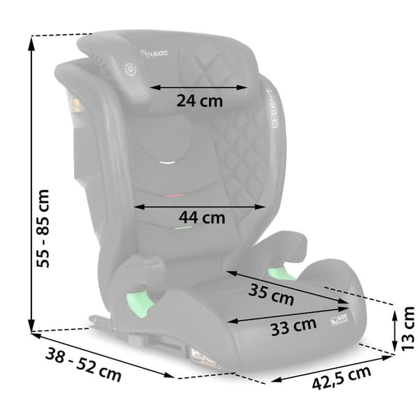 Nukido Louis autostol sort 15-36 kg ISOFIX