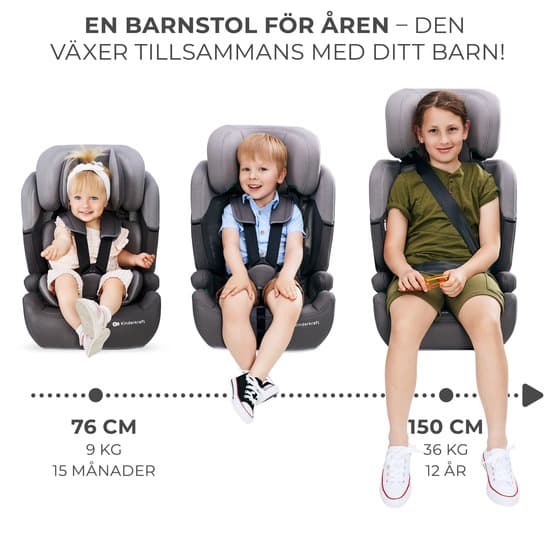 Bilbarnstol - Comfort Up I-koko 76-150 cm Vihreä 8kg