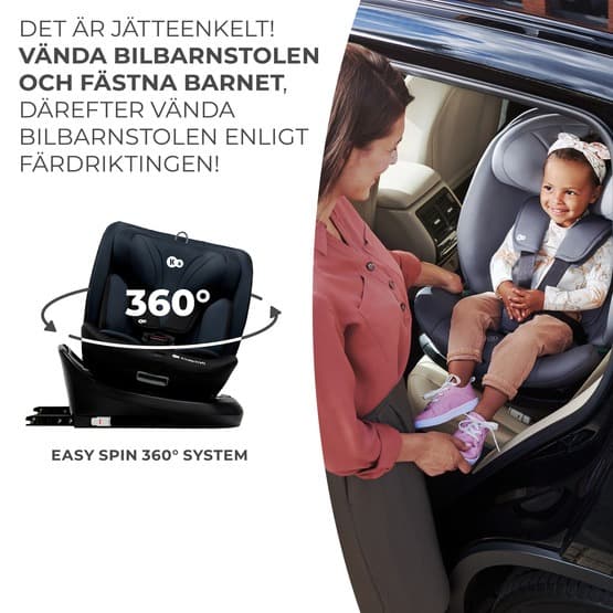 Bilbarnstol - I-Grow I-koko 40-150 cm musta