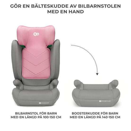 Bilbarnstol - I-Spark I-koko 100-150 cm Pinkki