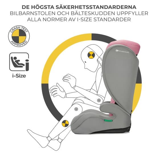 Bilbarnstol - I-Spark I-koko 100-150 cm Pinkki