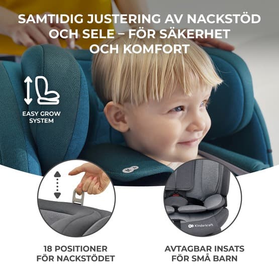 Bilbarnstol - Oneto3 I-Størrelse 76-150 Cm Havneblå