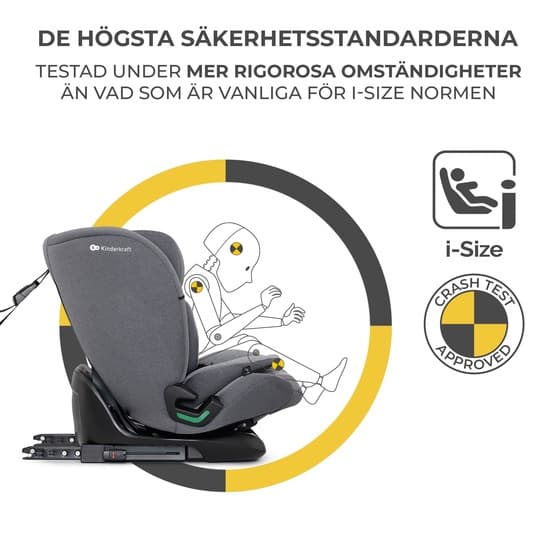 Bilbarnstol - Oneto3 I-koko 76-150 cm viileä harmaa