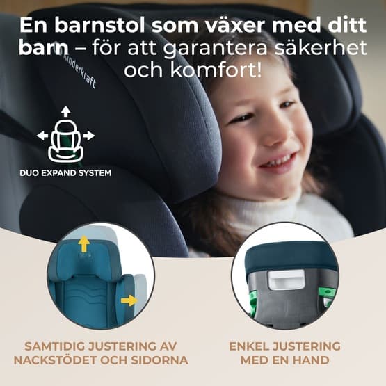 Bilbarnstol - Xpand 2 I-Størrelse 100-150 Cm Havneblå