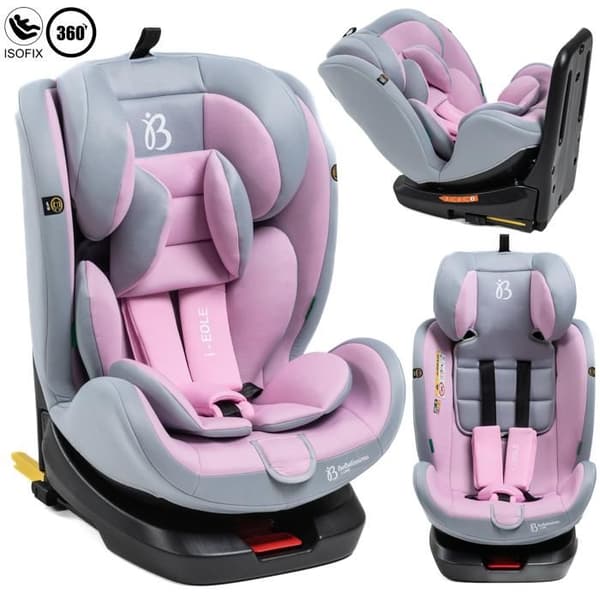 BEBELISSIMO - Isofix bilbarnstol - 360° vridbar - 40-150cm - 0-36kg - i-size EOLE - rosa