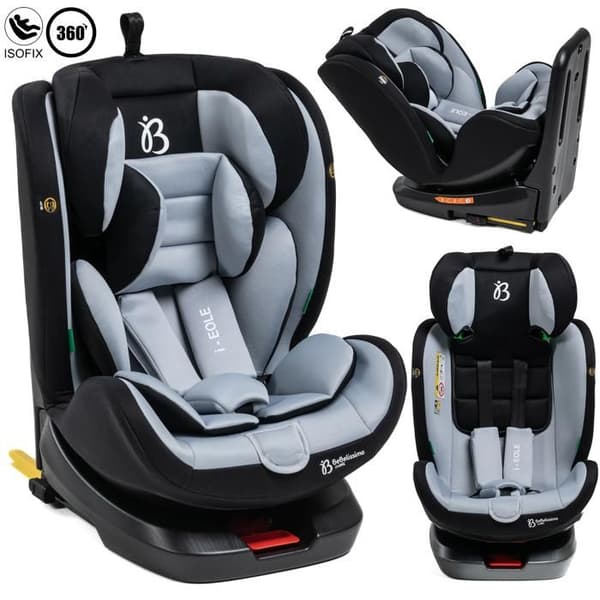 BEBELISSIMO - Isofix bilbarnstol - 360° vridbar - 40-150cm - 0-36kg - i-size EOLE - grå/svart