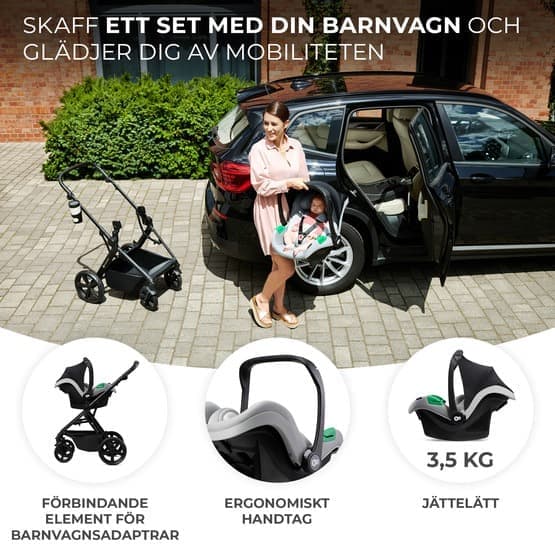 Autostol - Mink Pro I-Størrelse 40-75 Cm Grå