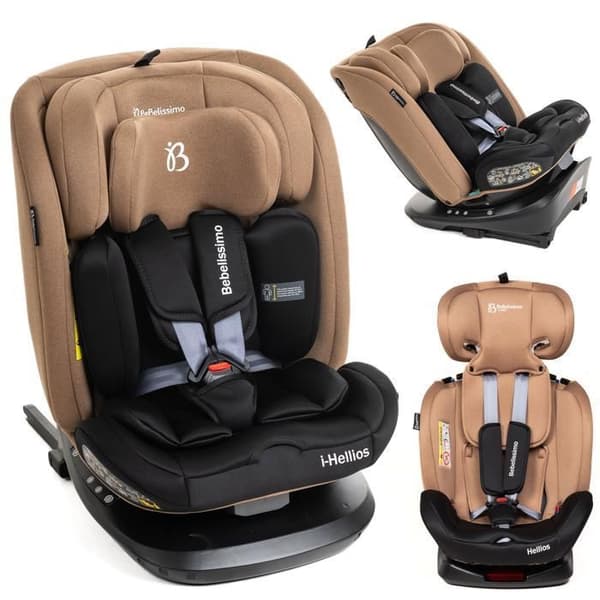 BEBELISSIMO - Bilbarnstol Isofix - svängbar 360 ° - 40-150cm - (0-36kg) - Hellios - beige/svart - R129 i-size