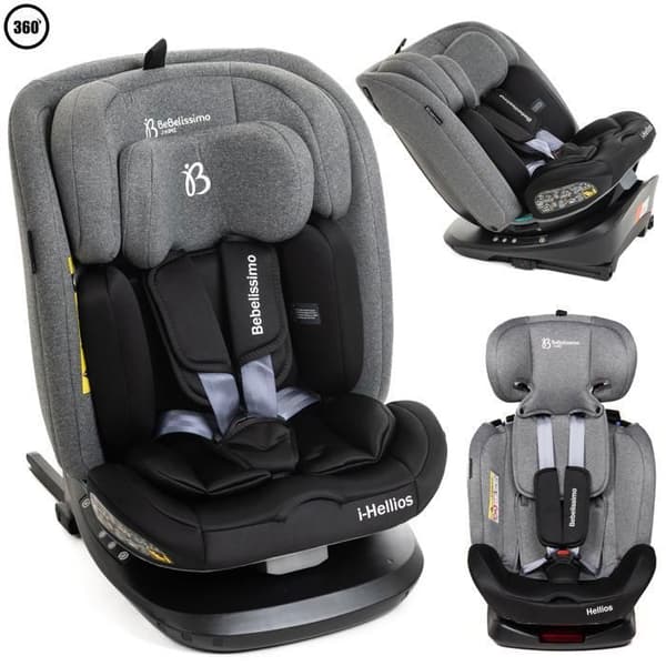 BEBELISSIMO - Bilstol Isofix - 360 ° roterande - 40-150cm - (0-36kg) - Hellios - grå / svart - R129 i-size