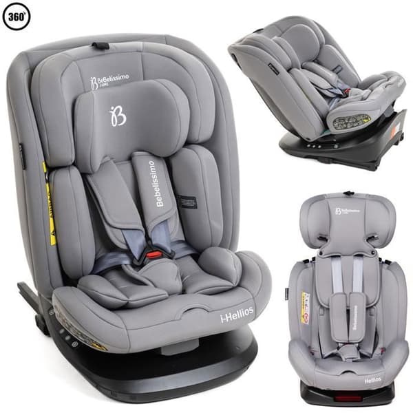 BEBELISSIMO - Bilbarnstol Isofix - 360 ° svängbar - 40-150cm - (0-36kg) - Hellios Plus - grå - R129 i-size