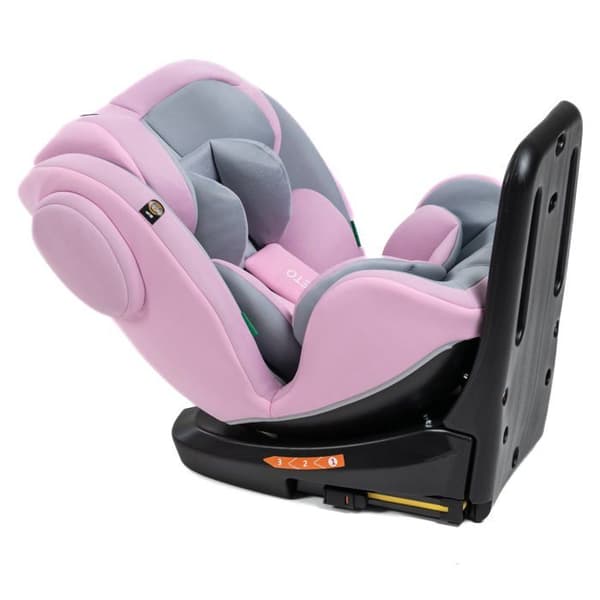 BEBELISSIMO - Isofix bilbarnstol - 360° vridbar - 40-150cm - 0-36kg - i-size - Leto - rosa - sidoskydd
