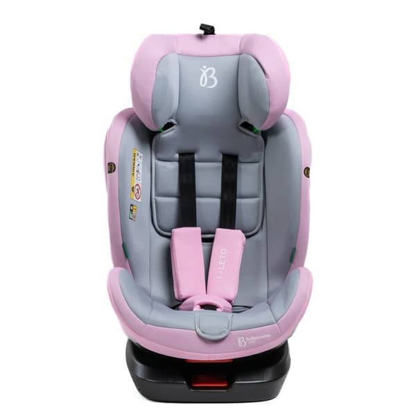 BEBELISSIMO - Isofix bilbarnstol - 360° vridbar - 40-150cm - 0-36kg - i-size - Leto - rosa - sidoskydd