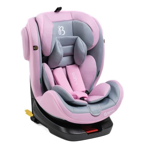 BEBELISSIMO - Isofix bilbarnstol - 360° vridbar - 40-150cm - 0-36kg - i-size - Leto - rosa - sidoskydd
