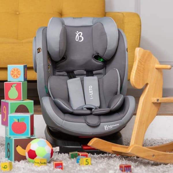 BEBELISSIMO - Isofix bilbarnstol - 360° vridbar - 40-150cm - 0-36kg - i-size - Leto - grå - sidoskydd