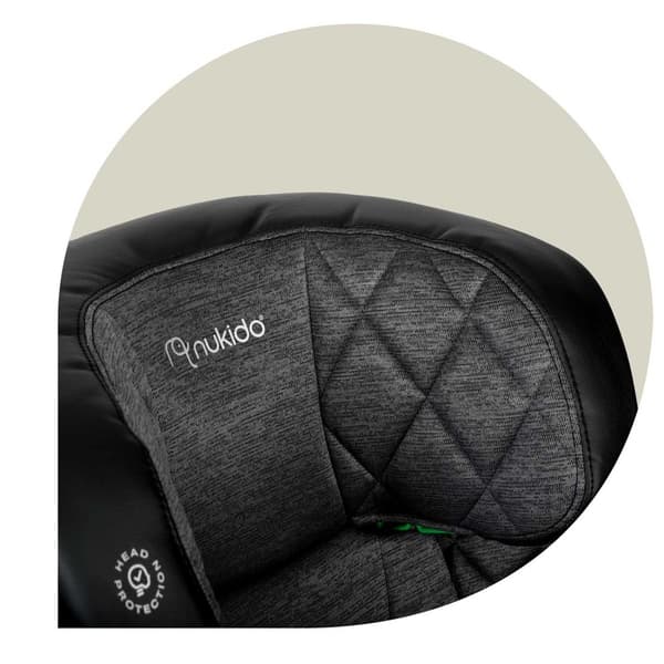 Nukido Louis Autostol Sort/Grå 15-36kg ISOFIX