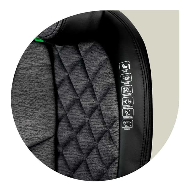 Nukido Louis Autostol Sort/Grå 15-36kg ISOFIX