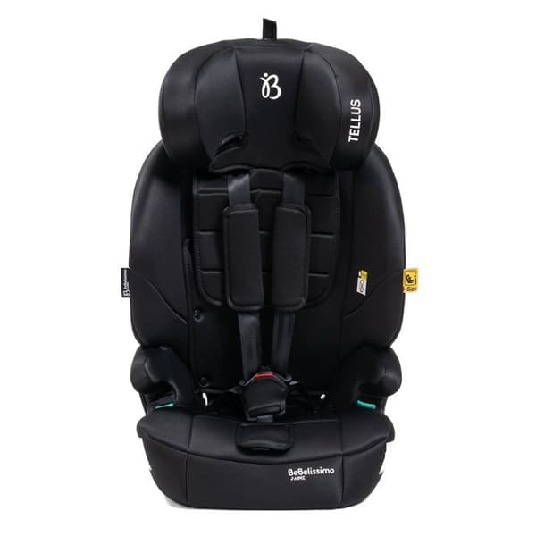 BEBELISSIMO - Isofix bilbarnstol - 76 -150cm - Tellus - från 9 till 36 kg, 15 månader till 12 år - svart