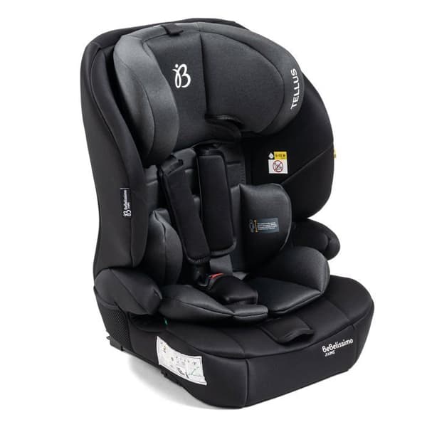 BEBELISSIMO - Isofix baby bilbarnstol - 76 -150cm - Tellus - från 9 till 36 kg, 15 månader till 12 år - grå