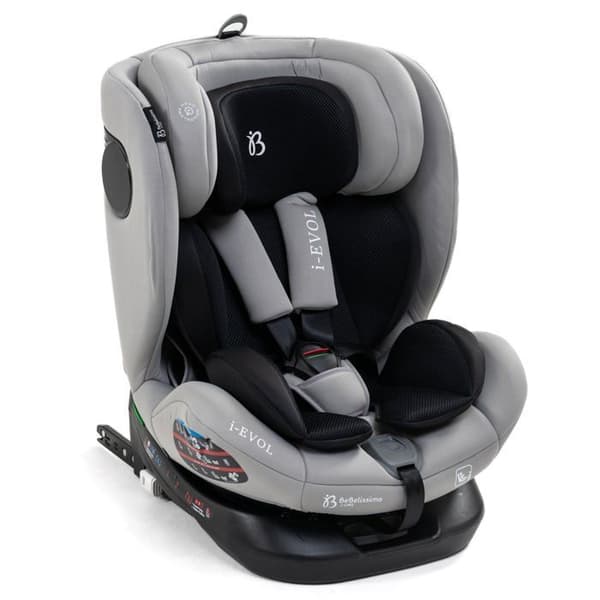 Bebelissimo - Isofix bilbarnstol - 360° vridbar - 40-150 cm - 0-36kg - i- Evol - ljusgrå
