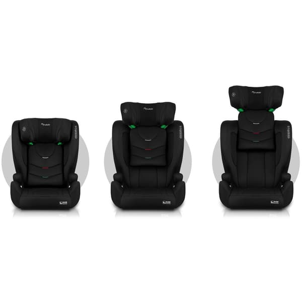 Nukido Louis pehmeä turvaistuin musta 15-36kg ISOFIX