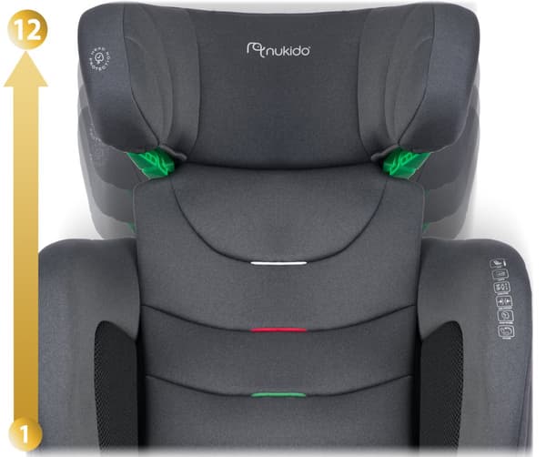 Nukido Louis Soft turvaistuin, harmaa, 15-36 kg ISOFIX