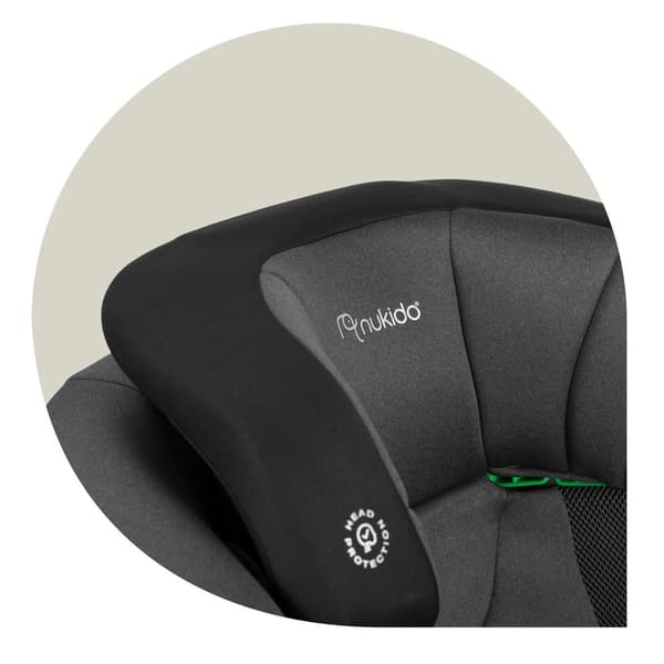 Nukido Louis Blød autostol sort og grå 15-36 kg ISOFIX