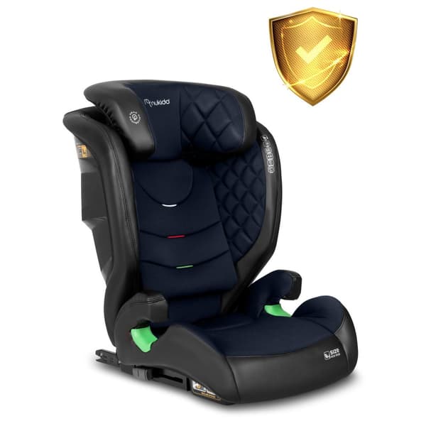 Nukido Louis bilbarnstol, svart och marinblå, 15-36 kg ISOFIX