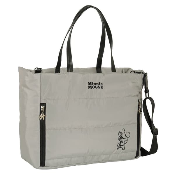 Väska Minnie Mouse Teen Sand Vadderad Grå 40 x 31 x 17 cm