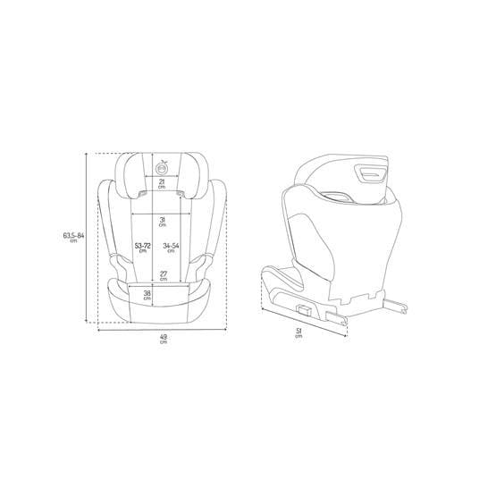 Momi - Mei Autostol 100-150cm Sort