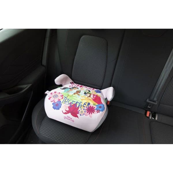 Tataway Bilbarnstol upphöjare Disney Princess i-Size ECE R129 - Barnsäkerhet 125-150 cm, prinsessgrafik, rosa bakgrund