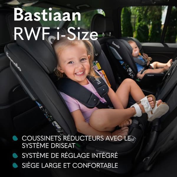 Bebissäte LIONELO Bastiaan RWF iSize - Grupp 0/1/2/3 - 360° ISOFIX-teknik - Grå