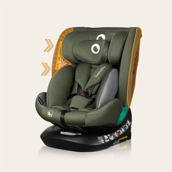 Evolutionsbarnstol LIONELO Bastiaan One i-Size - 360° roterande bas - 40-150 cm - 0-36 kg - ISOFIX - Grupp 0+/1/2/3 - Grön