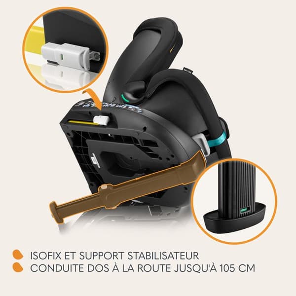 Evolutionsbilstol LIONELO Navy i-Size - Svängbar bas 360° - 40-150 cm - ISOFIX - Grupp 0+/1/2/3 - Turkos