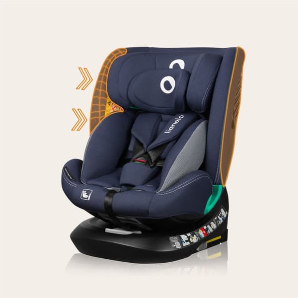 Evoluerande bilstol LIONELO Bastiaan One i-Size - 360° roterande bas - 40-150 cm - 0-36 kg - ISOFIX - Grupp 0+/1/2/3 - Blå